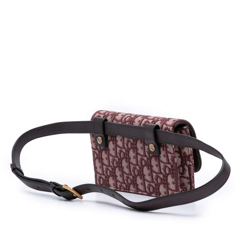 Dior Oblique Canvas Saddle Belt Bag Red Very good condition - Back View