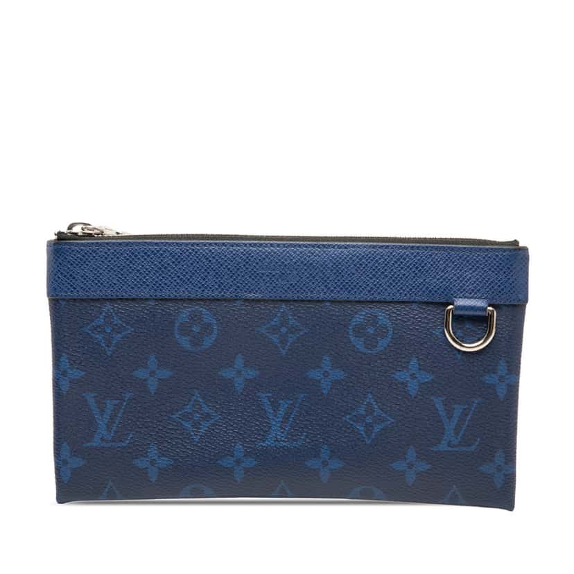 Louis Vuitton Monogram Taigarama Pochette Discovery PM Blue Very good condition - Front View
