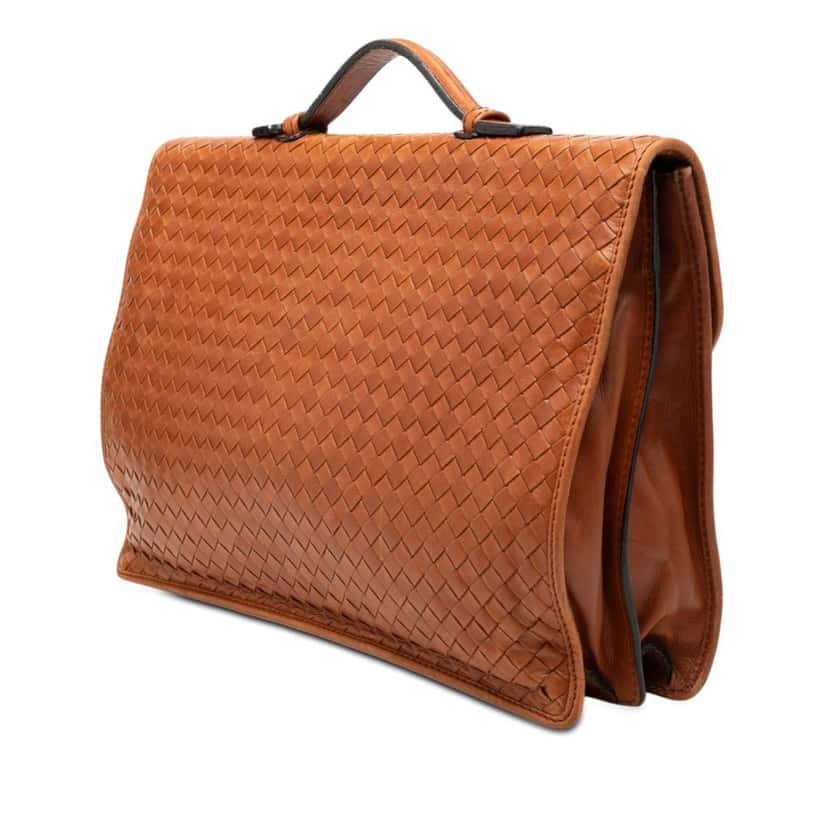 Bottega Veneta Nappa Intrecciato Briefcase Brown Leather Very good condition - Back View
