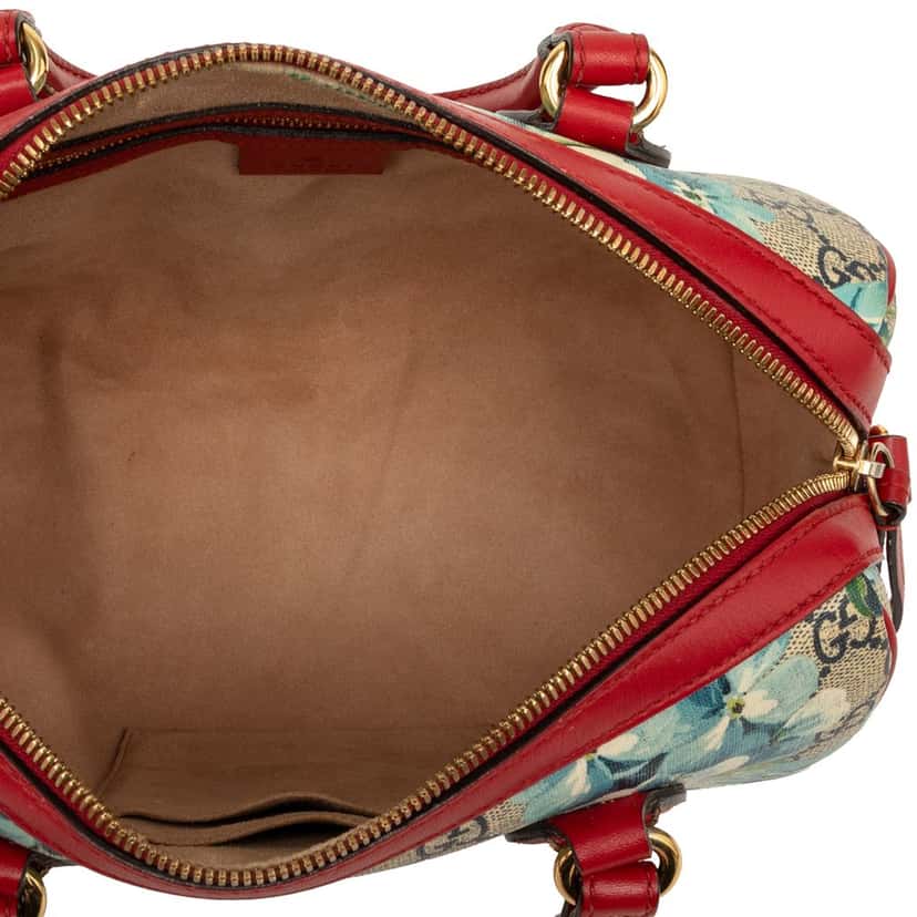 Gucci Small GG Supreme Blooms Satchel Beige Very good condition - Model View