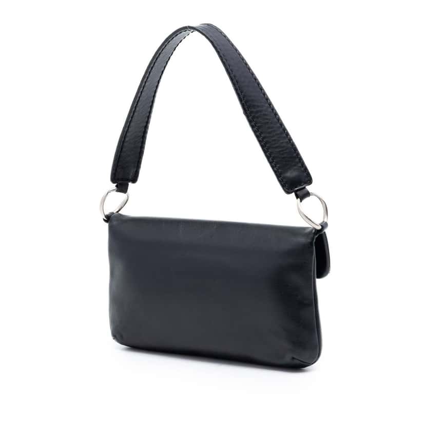 Chanel Calfskin Square Stitched Mademoiselle Shoulder Bag Black Leather Very good condition - Back View