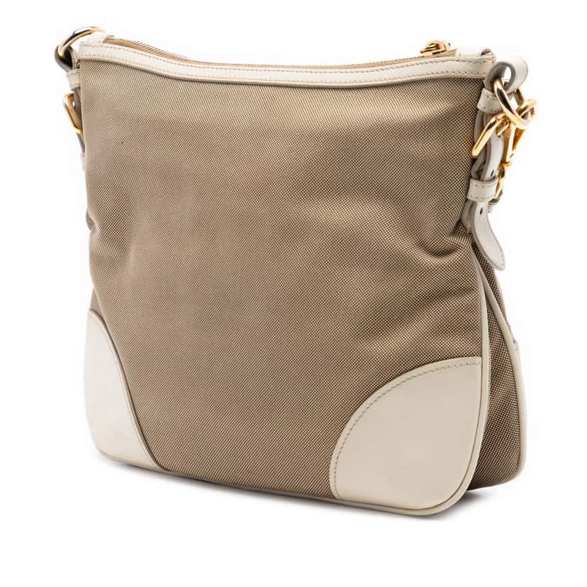 Prada Canvas Canapa Logo Crossbody Brown Very good condition - Back View