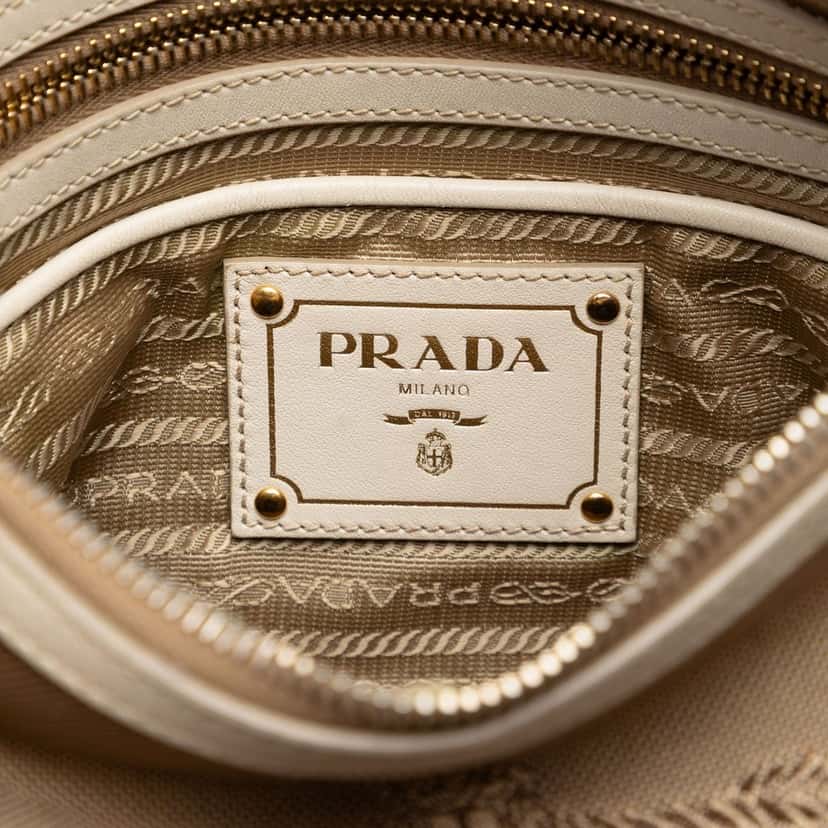 Prada Canvas Canapa Logo Crossbody Brown Very good condition - Box View
