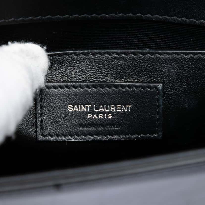 Saint Laurent Medium Chevron Patent Monogram Kate Tassel Crossbody Black Leather Very good condition - Box View