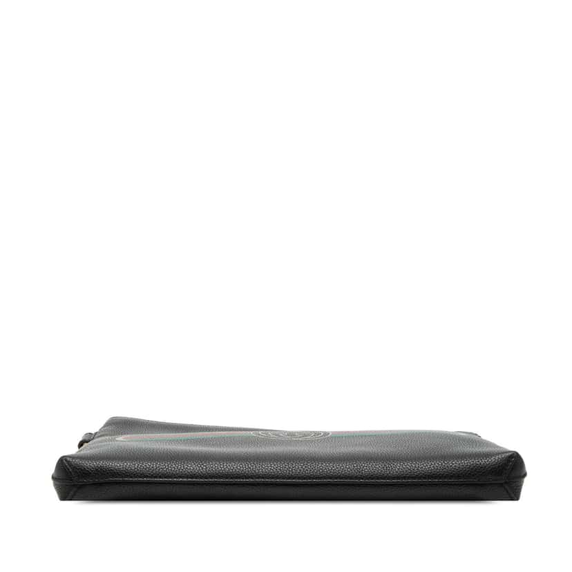 Gucci Leather Logo Clutch Black Leather Never worn, with tag - Inside View