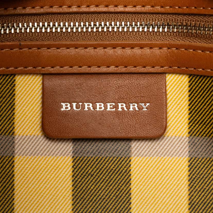 Burberry Straw and Leather Handbag Beige Very good condition - Box View