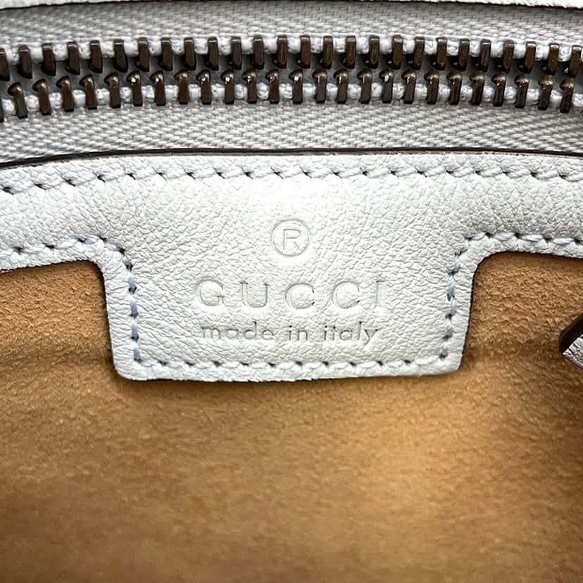 Gucci Small Calfskin Bamboo Diana Satchel Blue Leather Very good condition - Box View