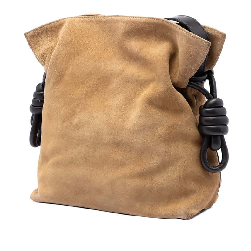 LOEWE Suede Flamenco Knot Crossbody Beige Leather Very good condition - Back View