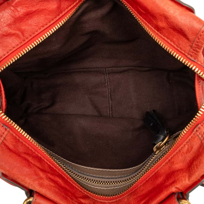 Chloé Small Leather Bay Satchel Orange Leather Very good condition - Model View