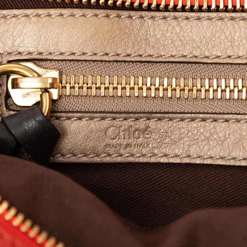 Chloé Small Leather Bay Satchel Orange Leather Very good condition - Box View