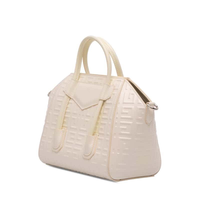 Givenchy Mini Calfskin 4G Antigona Lock Satchel White Leather Very good condition - Back View