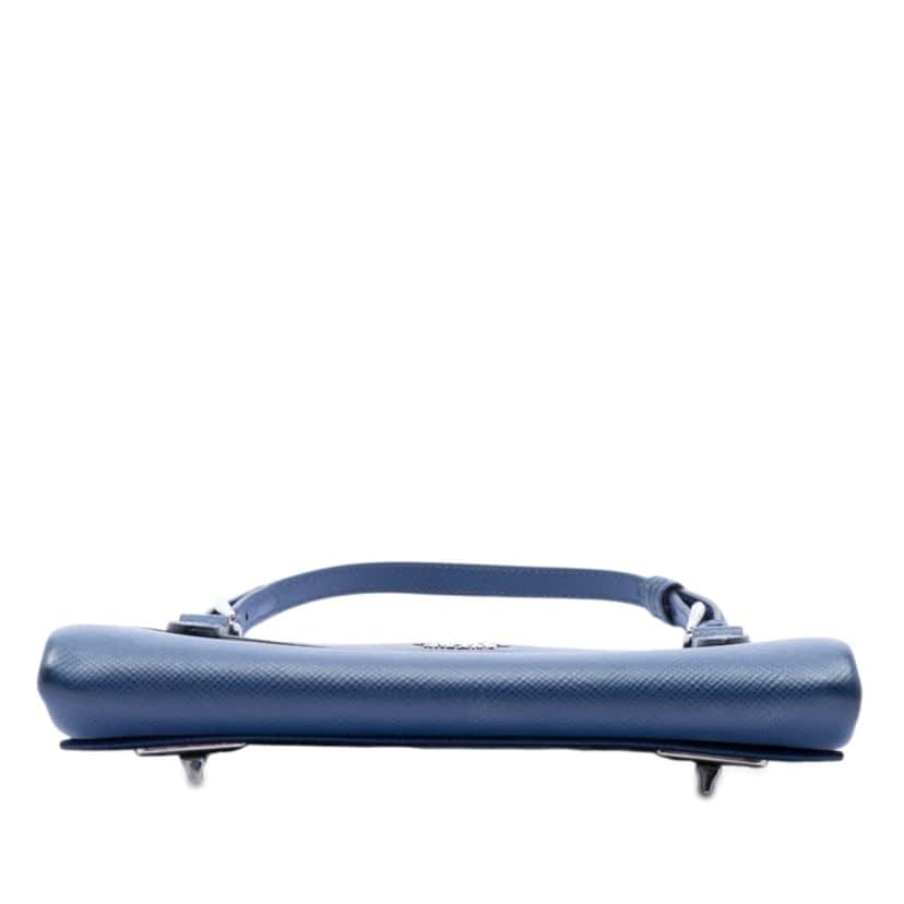 Prada Saffiano Cuir Twist Lock Chain Flap Blue Leather Very good condition - Inside View