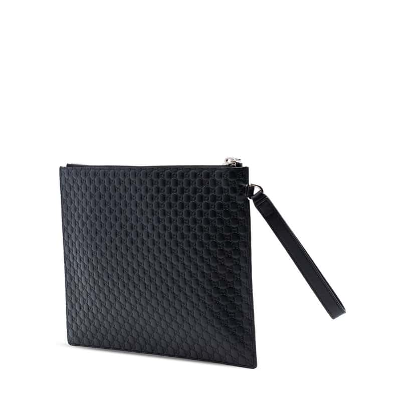 Gucci Microguccissima Clutch Black Leather Very good condition - Back View