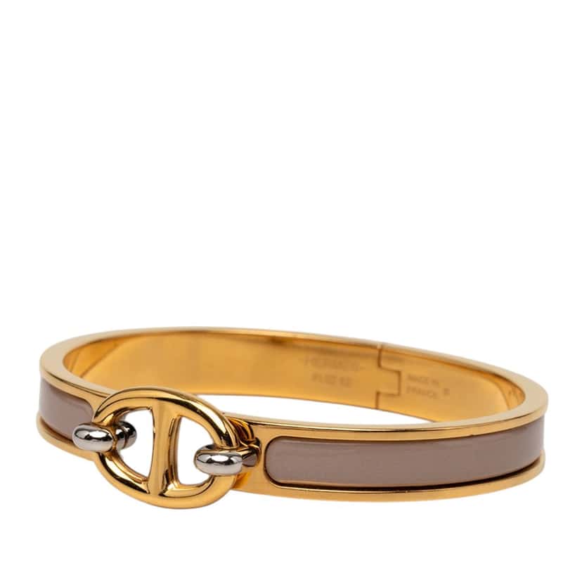 Hermès Mini Enamel Clic Chaine d Ancre Bracelet PM Brown Very good condition - Back View