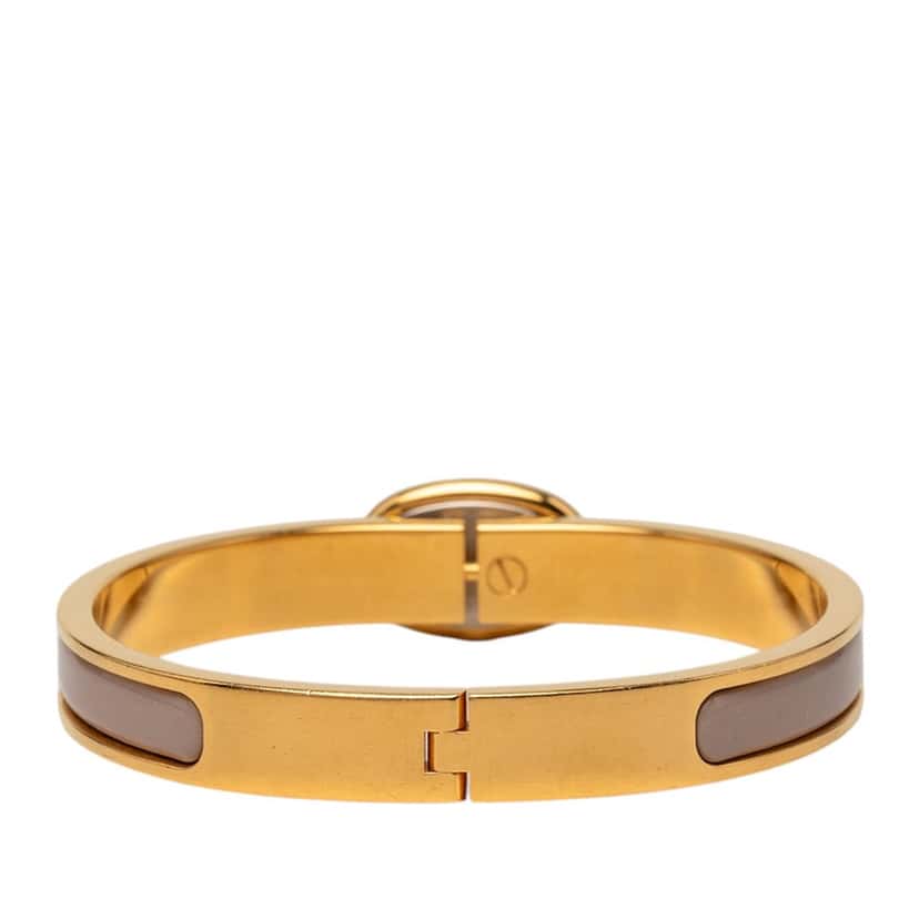 Hermès Mini Enamel Clic Chaine d Ancre Bracelet PM Brown Very good condition - Inside View