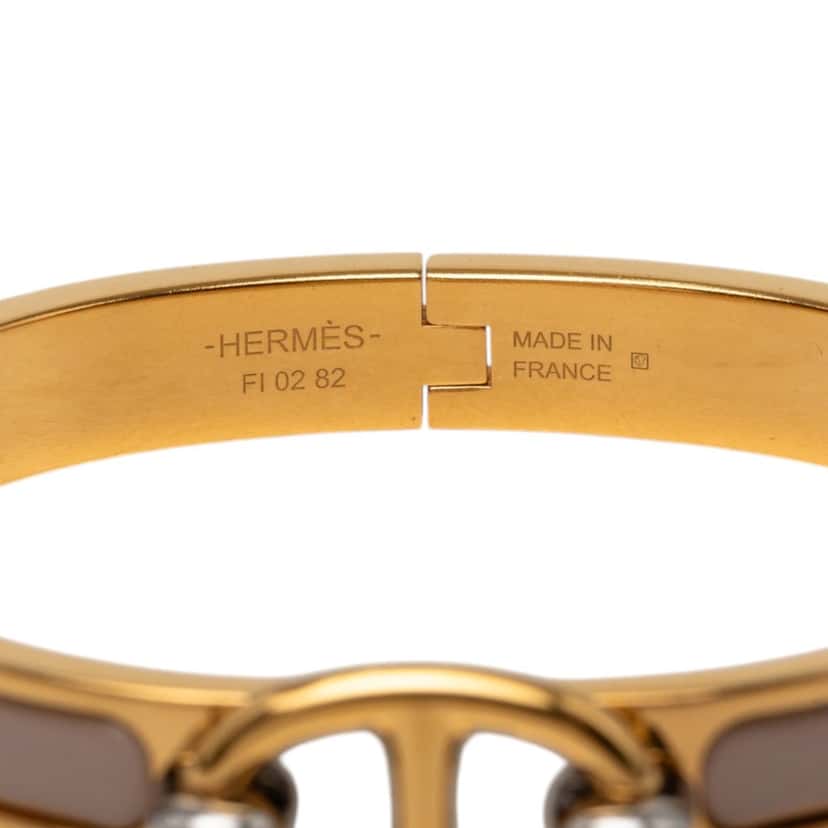 Hermès Mini Enamel Clic Chaine d Ancre Bracelet PM Brown Very good condition - Model View