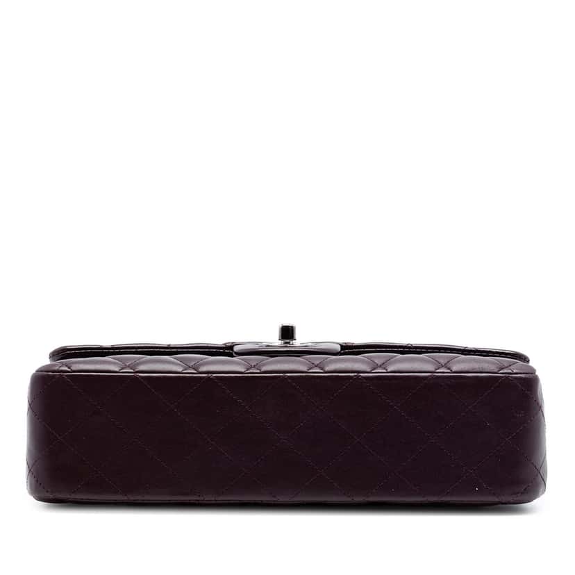 Chanel Medium Classic Lambskin Double Flap Purple Leather Very good condition - Inside View