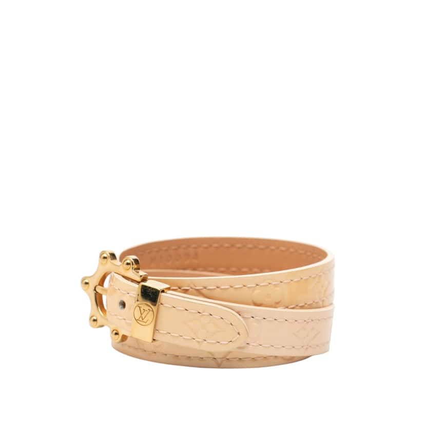 Louis Vuitton Monogram Vernis Triple Tour Wrap Bracelet Brown Leather Very good condition - Back View