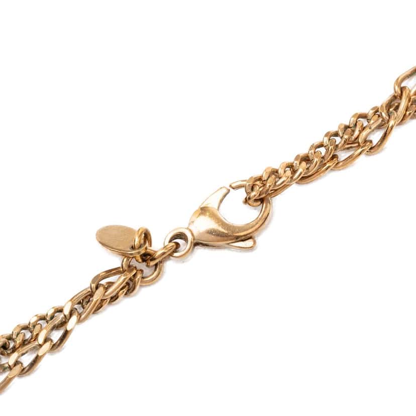 Chanel CC Gold Plated Textured Pendant Double Chain Necklace Gold Metal Very good condition - Inside View