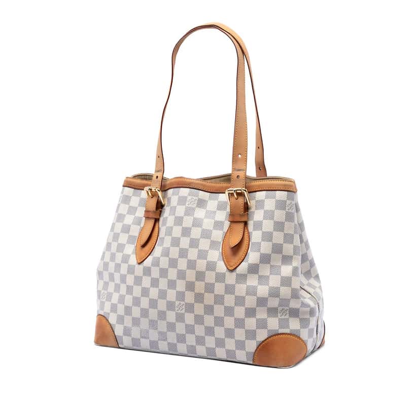 Louis Vuitton Damier Azur Hampstead MM White Very good condition - Back View
