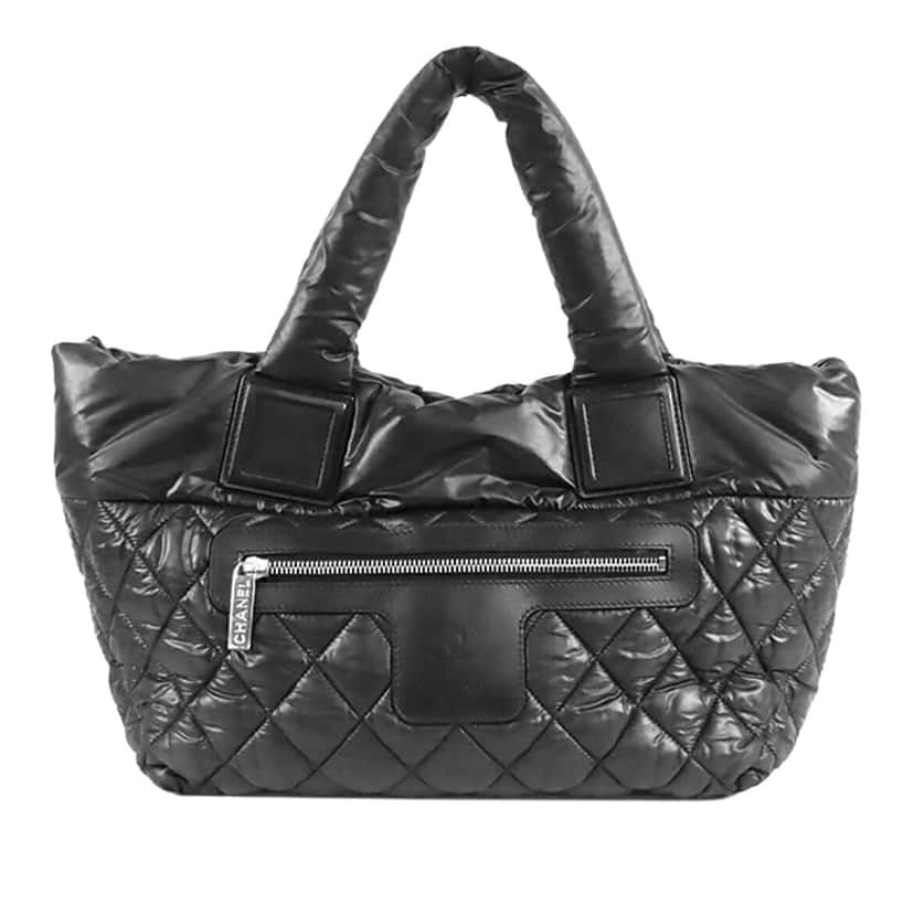 Chanel Small Quilted Nylon Coco Cocoon Tote Black Very good condition - Front View