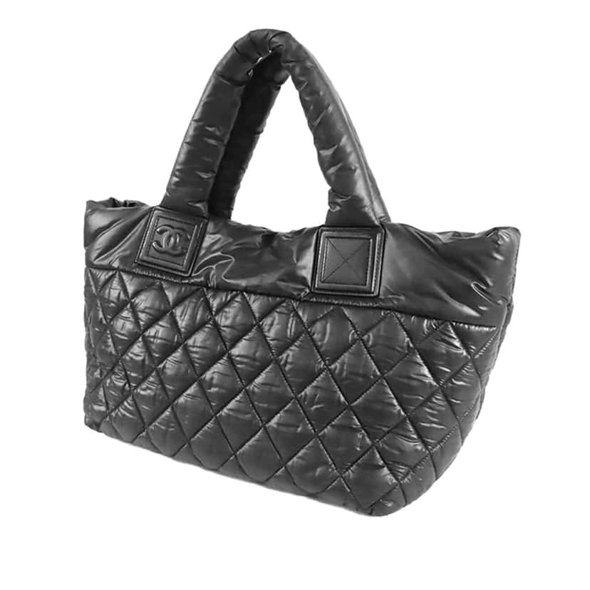 Chanel Small Quilted Nylon Coco Cocoon Tote Black Very good condition - Back View