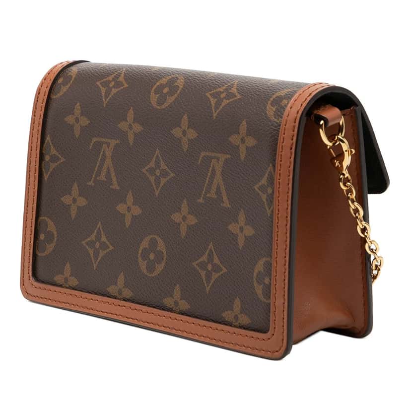 Louis Vuitton Monogram Reverse Dauphine Wallet on Chain Brown Very good condition - Back View