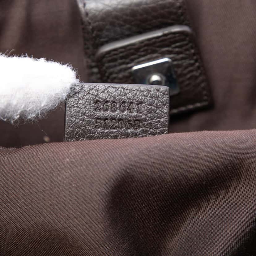 Gucci GG Denim Abbey D Ring Satchel Brown Very good condition - Box View