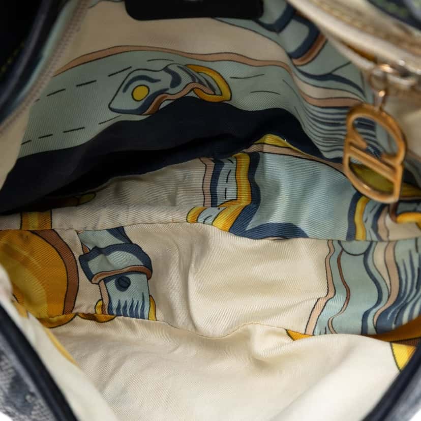 Dior Diorissimo Canvas Saddle Bag Blue Very good condition - Model View