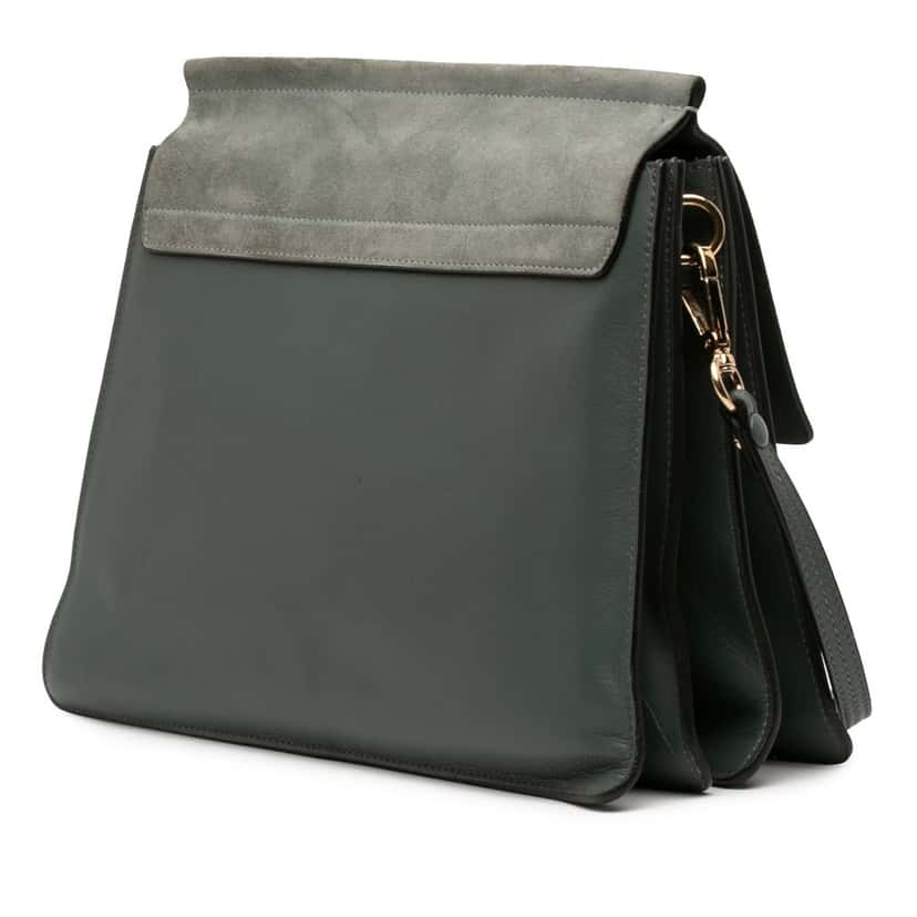 Chloé Medium Calfskin and Suede Faye Crossbody Blue Leather Very good condition - Back View