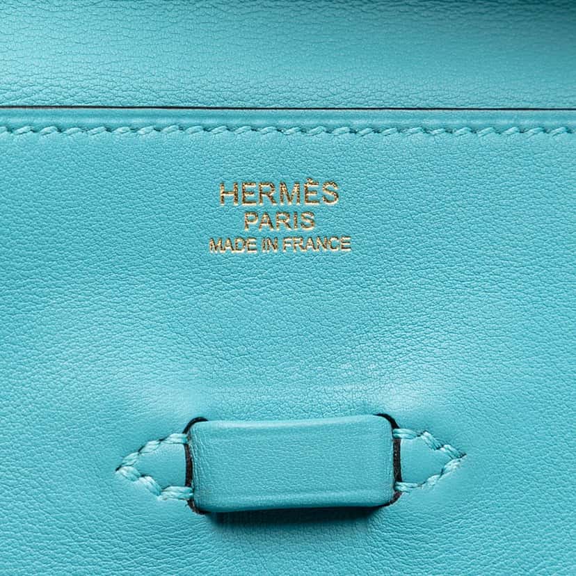 Hermès Evercolor Pliplat Clutch Blue Leather Very good condition - Box View