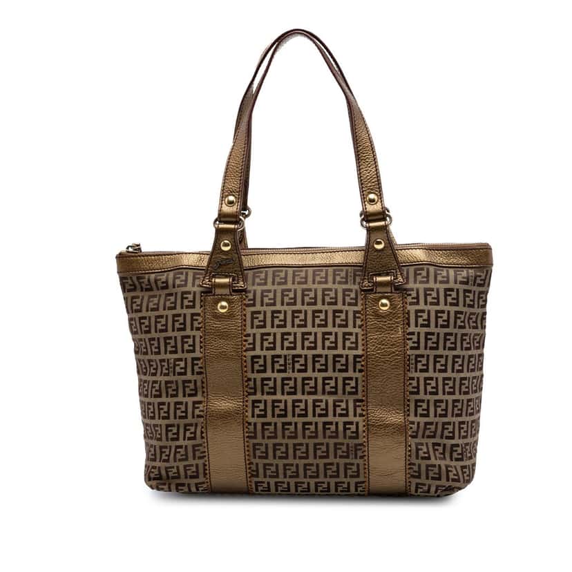 Fendi Zucchino Canvas Tote Beige Very good condition - Front View