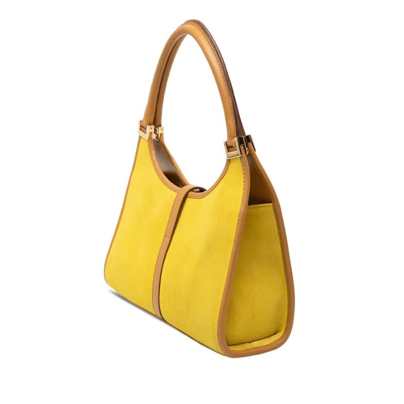Gucci Suede Jackie Bardot Handbag Yellow Leather Very good condition - Back View