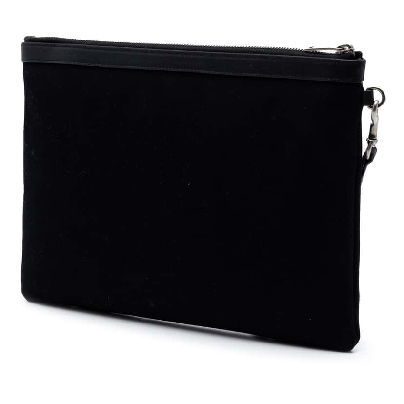 Saint Laurent Canvas Rive Gauche Clutch Black Very good condition - Back View