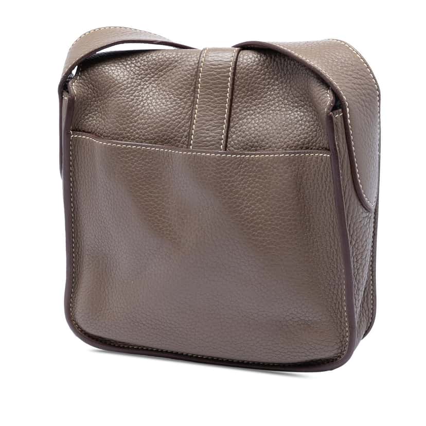 Hermès Clemence Steve Pochette Brown Leather Very good condition - Back View