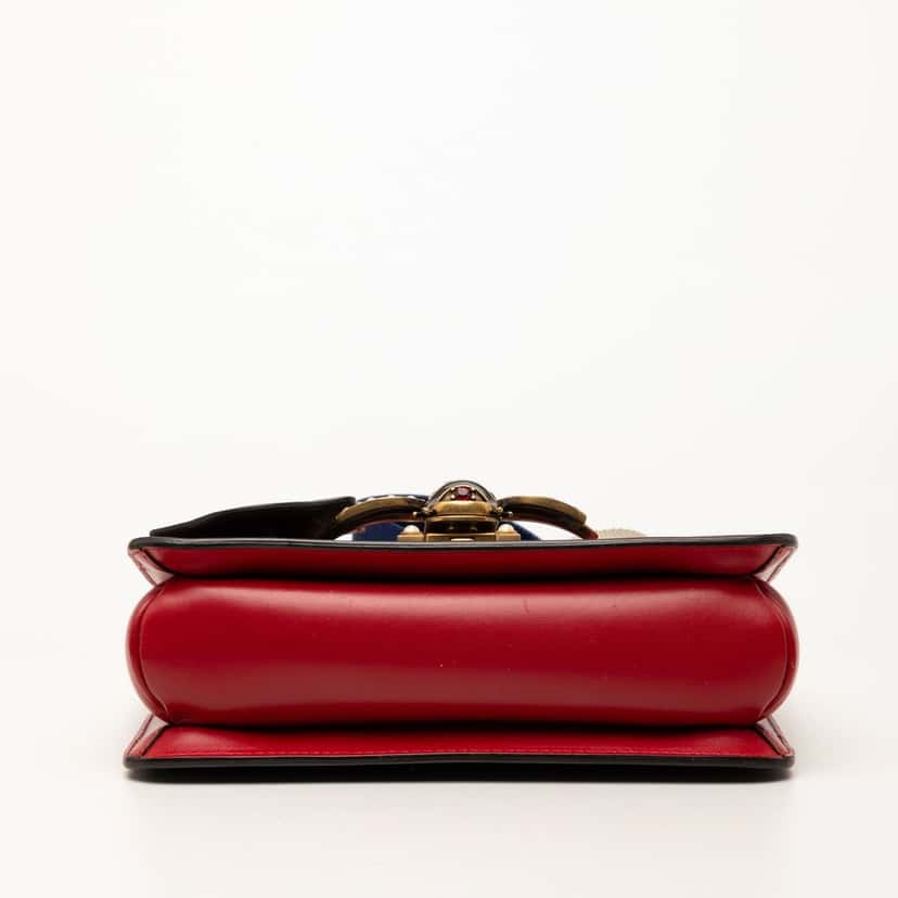 Gucci Medium Calfskin Queen Margaret Flap Shoulder Bag Red Leather Very good condition - Inside View