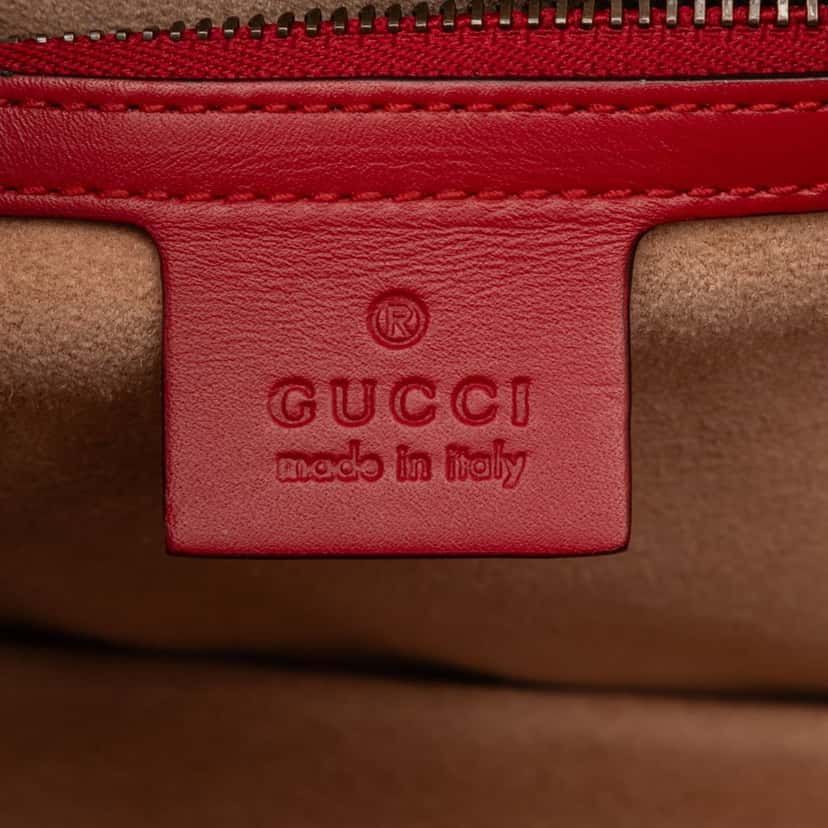 Gucci Medium Calfskin Queen Margaret Flap Shoulder Bag Red Leather Very good condition - Box View