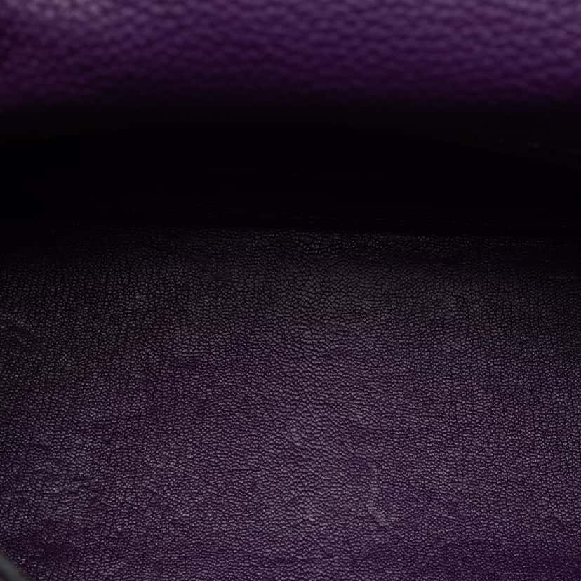 Hermès Taurillon Clemence Kelly II Retourne 28 Purple Leather Very good condition - Model View