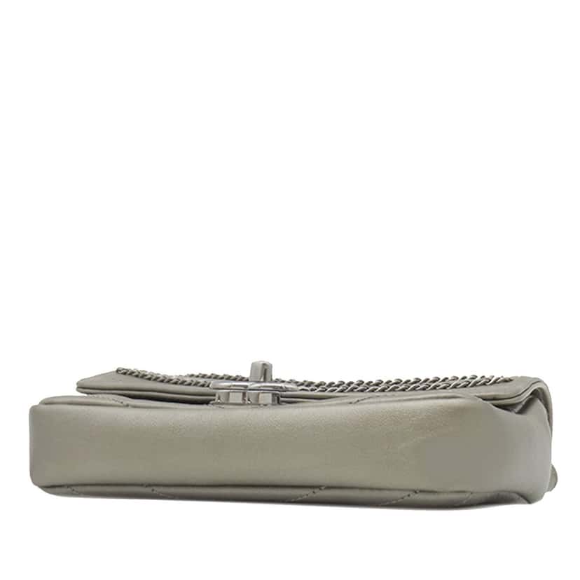 Chanel Small Chevron Calfskin Embellished Data Center Envelope Flap Silver Leather Very good condition - Inside View