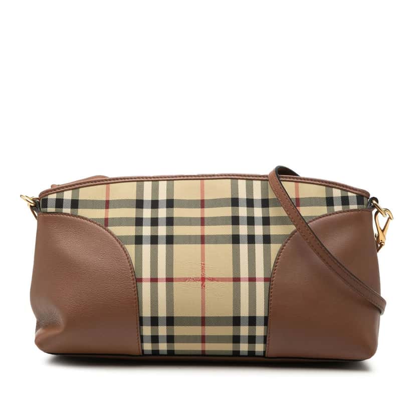 Burberry Haymarket Check Canvas Chichester Crossbody Beige Very good condition - Front View