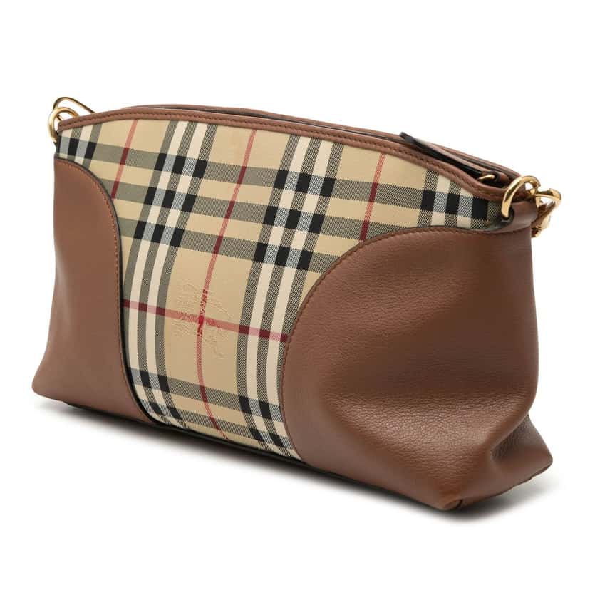 Burberry Haymarket Check Canvas Chichester Crossbody Beige Very good condition - Back View