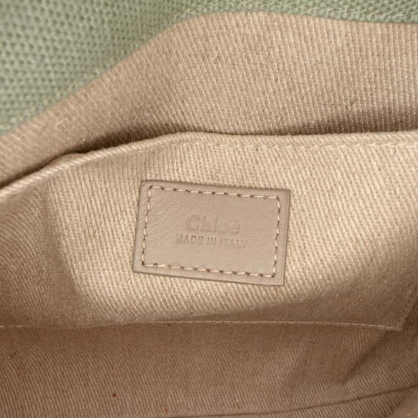 Chloé Small Canvas Woody Tote Green Very good condition - Box View