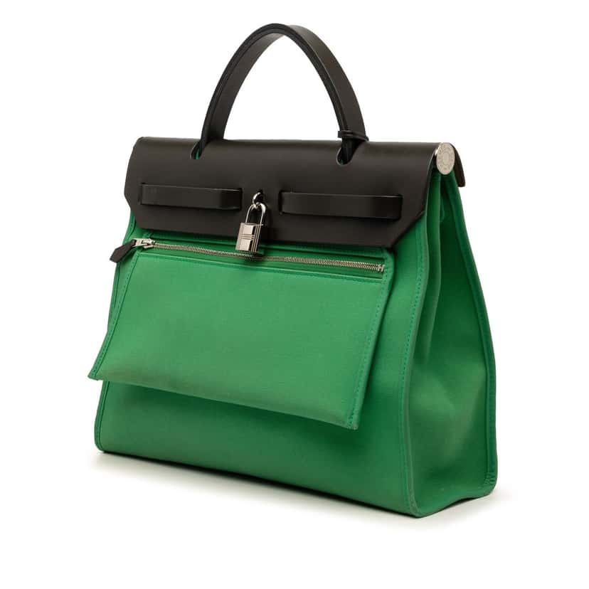 Hermès Toile Herbag Zip 31 Green Very good condition - Back View