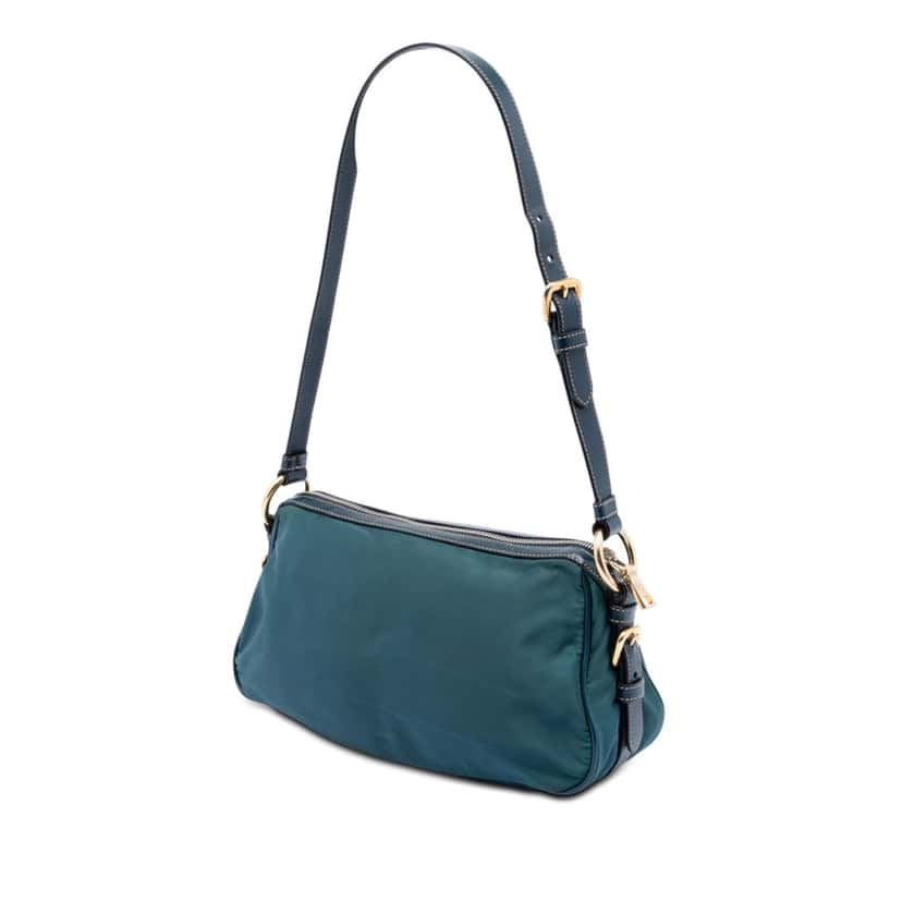 Prada Tessuto Canapa Logo Shoulder Bag Blue Very good condition - Back View