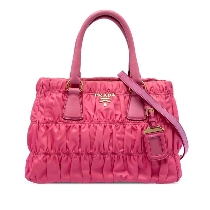 Prada Tessuto Gaufre Satchel Pink Very good condition - Front View
