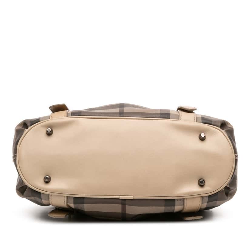 Burberry Small Smoke Check Coated Canvas Northfield Satchel Beige Very good condition - Inside View