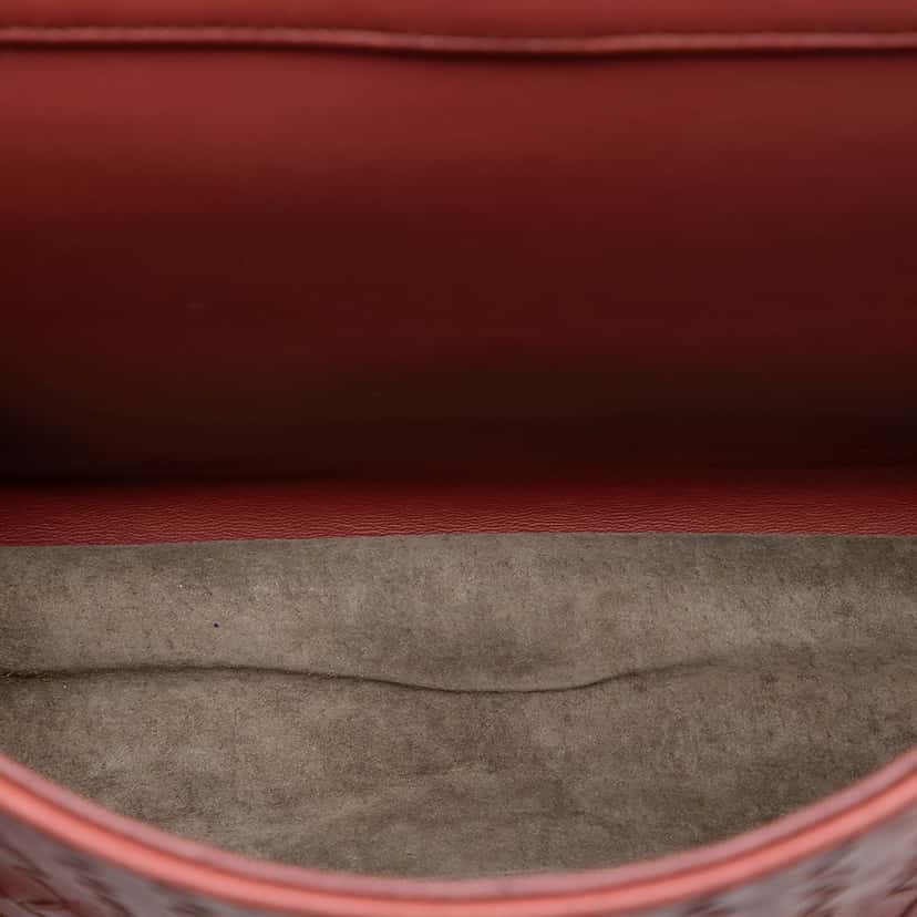 Bottega Veneta Nappa Intrecciato Double Sided Flap Messenger Bag Red Leather Very good condition - Model View