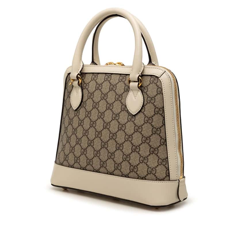 Gucci Small GG Supreme Horsebit 1955 Satchel Beige Very good condition - Back View