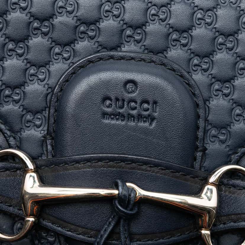 Gucci Medium Microguccissima Emily Shoulder Bag Blue Leather Very good condition - Box View