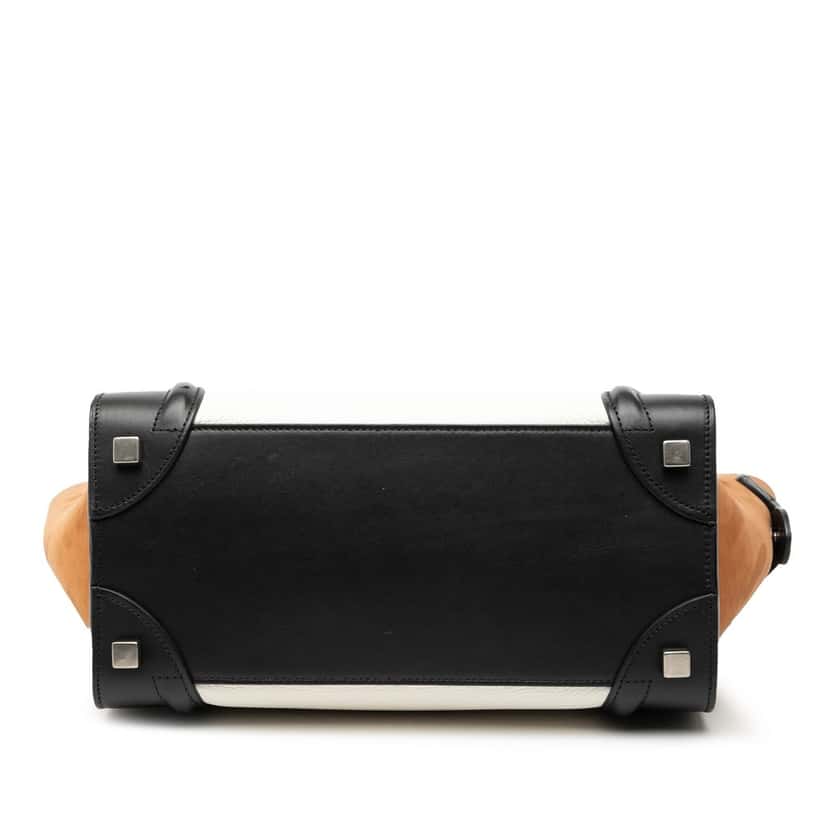 Celine Micro Tricolor Leather Luggage Tote White Leather Very good condition - Inside View